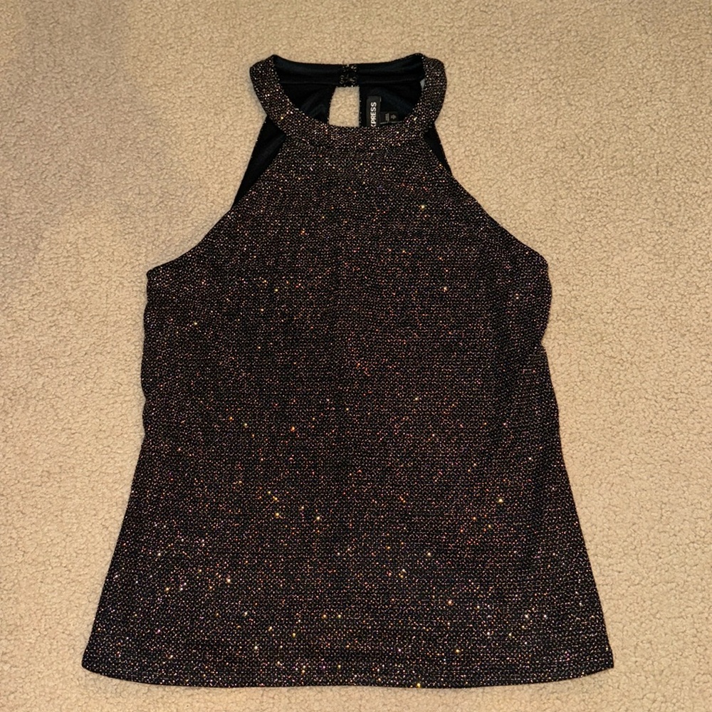 Express Sparkly High Neck Tank - XS